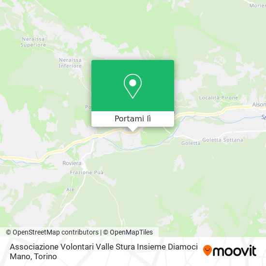 Mappa Associazione Volontari Valle Stura Insieme Diamoci Mano
