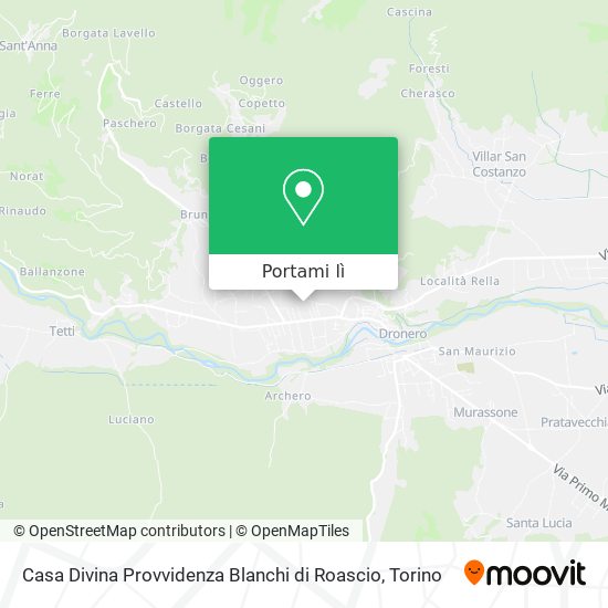 Mappa Casa Divina Provvidenza Blanchi di Roascio