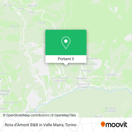 Mappa Rota d'Amont B&B in Valle Maira