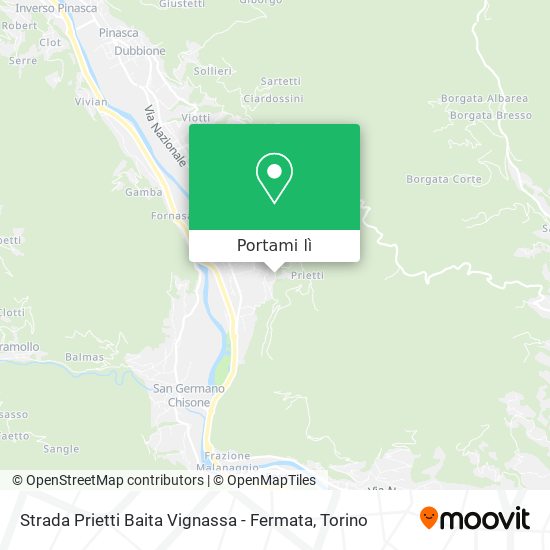 Mappa Strada Prietti Baita Vignassa - Fermata