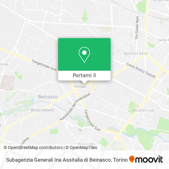 Mappa Subagenzia Generali Ina Assitalia di Beinasco