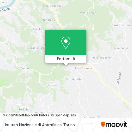 Mappa Istituto Nazionale di Astrofisica