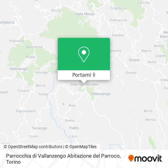 Mappa Parrocchia di Vallanzengo Abitazione del Parroco