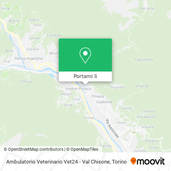 Mappa Ambulatorio Veterinario Vet24 - Val Chisone
