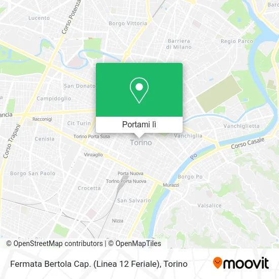 Mappa Fermata Bertola Cap. (Linea 12 Feriale)