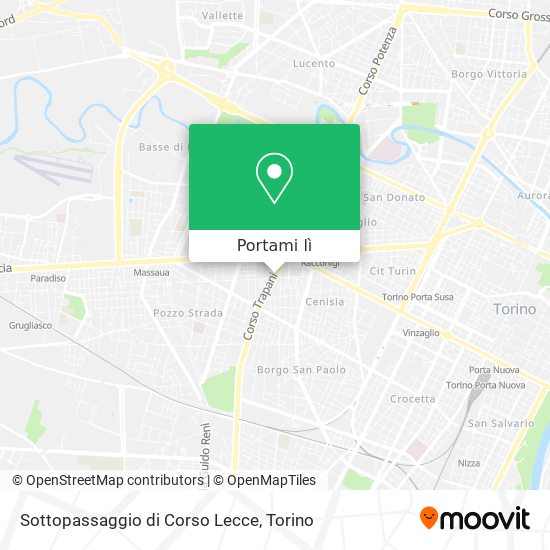 Mappa Sottopassaggio di Corso Lecce