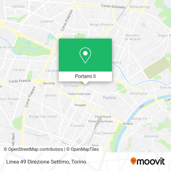 Mappa Linea 49 Direzione Settimo