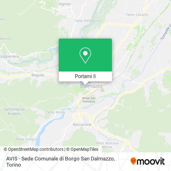 Mappa AVIS - Sede Comunale di Borgo San Dalmazzo