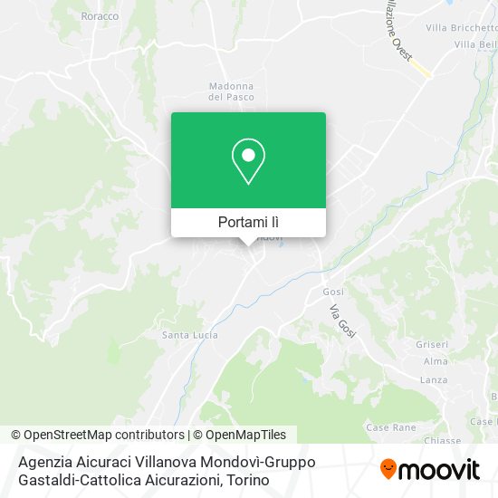 Mappa Agenzia Aicuraci Villanova Mondovì-Gruppo Gastaldi-Cattolica Aicurazioni