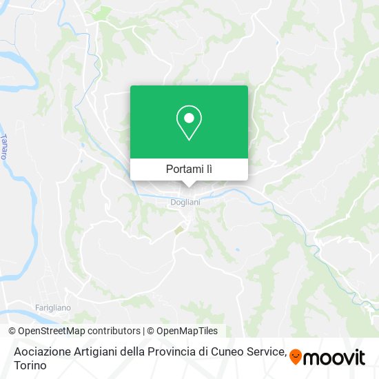Mappa Aociazione Artigiani della Provincia di Cuneo Service