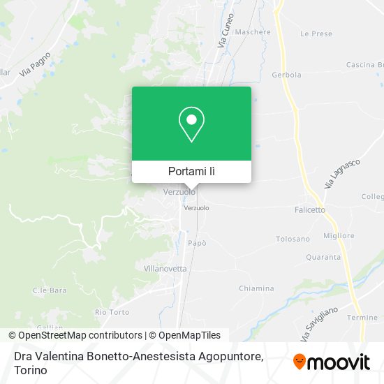Mappa Dra Valentina Bonetto-Anestesista Agopuntore