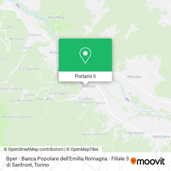 Mappa Bper - Banca Popolare dell'Emilia Romagna - Filiale 3 di Sanfront