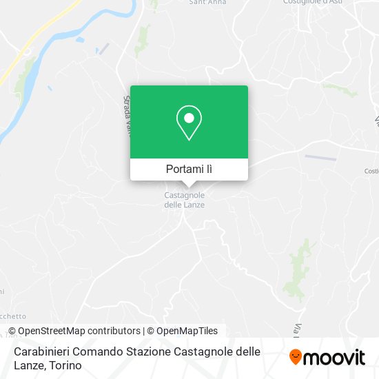 Mappa Carabinieri Comando Stazione Castagnole delle Lanze