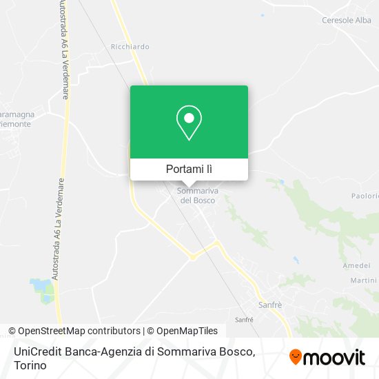 Mappa UniCredit Banca-Agenzia di Sommariva Bosco