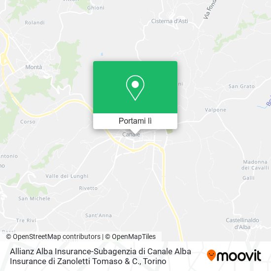 Mappa Allianz Alba Insurance-Subagenzia di Canale Alba Insurance di Zanoletti Tomaso & C.