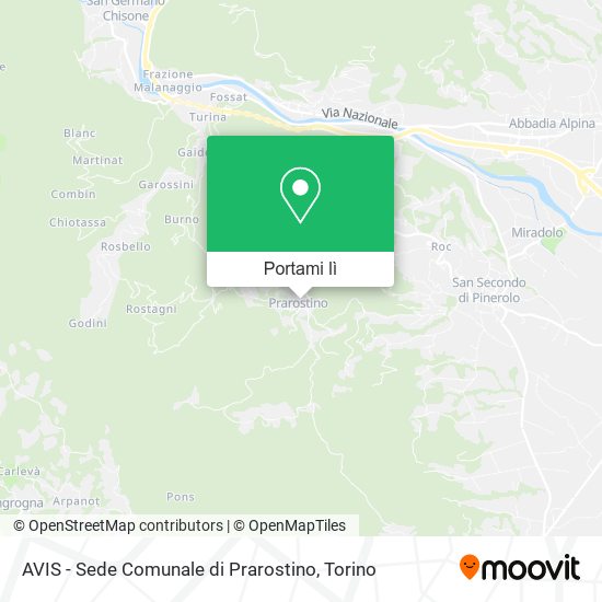 Mappa AVIS - Sede Comunale di Prarostino
