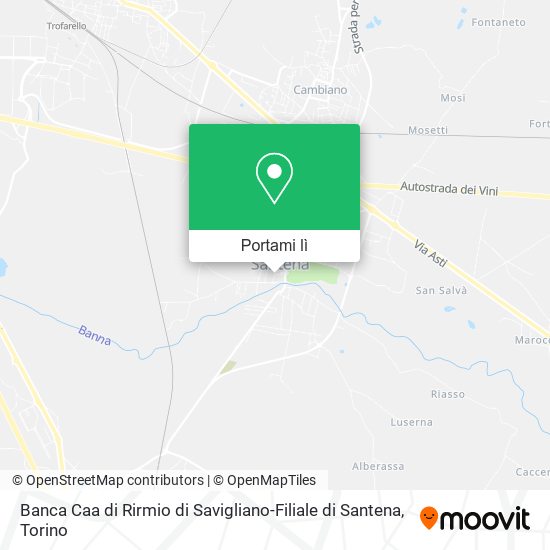 Mappa Banca Caa di Rirmio di Savigliano-Filiale di Santena