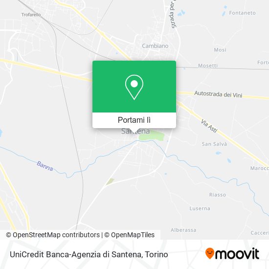 Mappa UniCredit Banca-Agenzia di Santena