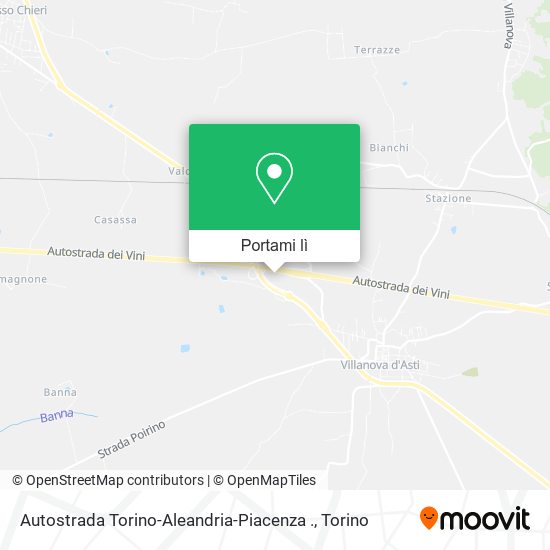 Mappa Autostrada Torino-Aleandria-Piacenza .
