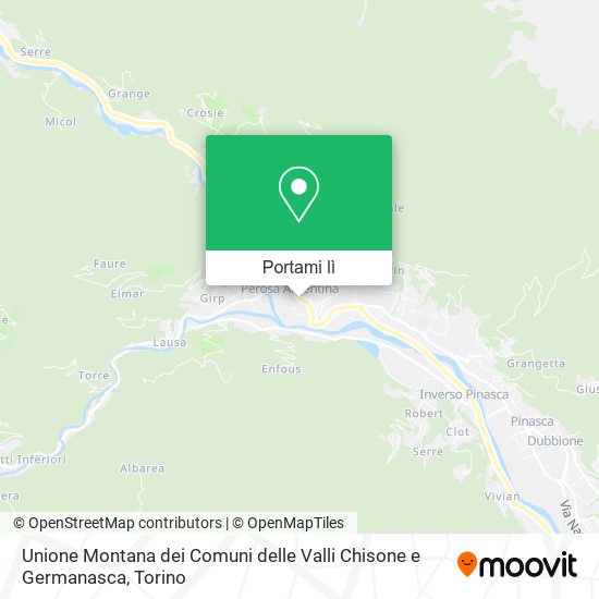 Mappa Unione Montana dei Comuni delle Valli Chisone e Germanasca
