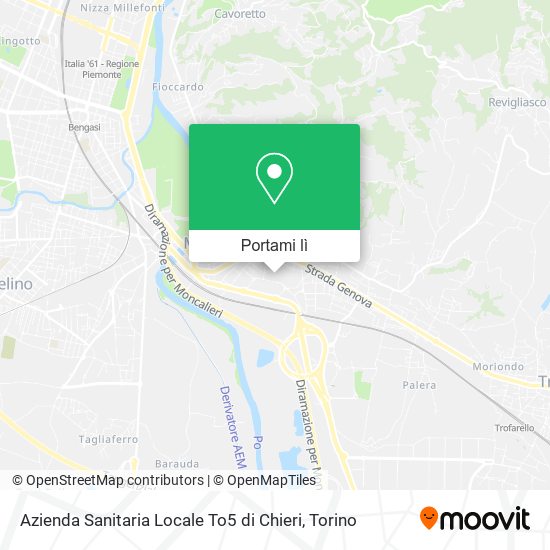 Mappa Azienda Sanitaria Locale To5 di Chieri