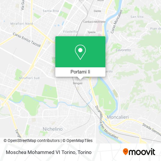 Mappa Moschea Mohammed VI Torino