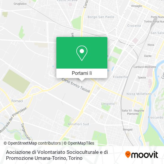 Mappa Aociazione di Volontariato Socioculturale e di Promozione Umana-Torino