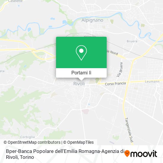 Mappa Bper-Banca Popolare dell'Emilia Romagna-Agenzia di Rivoli