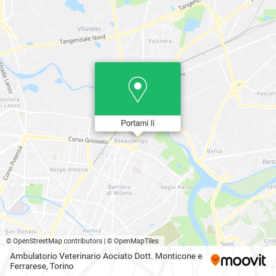 Mappa Ambulatorio Veterinario Aociato Dott. Monticone e Ferrarese