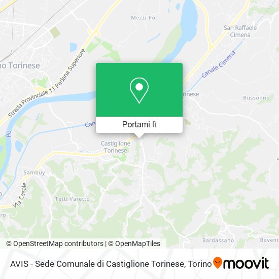 Mappa AVIS - Sede Comunale di Castiglione Torinese