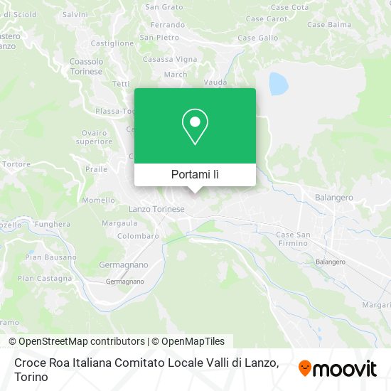 Mappa Croce Roa Italiana Comitato Locale Valli di Lanzo