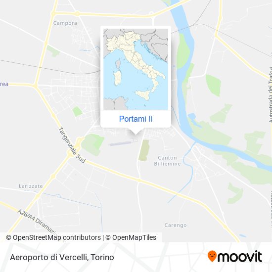Mappa Aeroporto di Vercelli