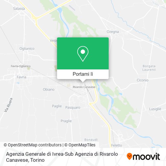 Mappa Agenzia Generale di Ivrea-Sub Agenzia di Rivarolo Canavese