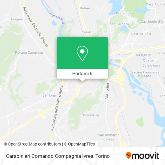 Mappa Carabinieri Comando Compagnia Ivrea