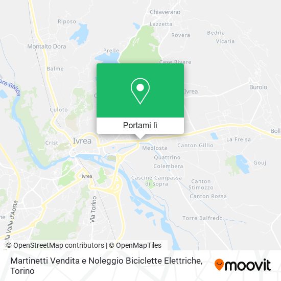 Mappa Martinetti Vendita e Noleggio Biciclette Elettriche