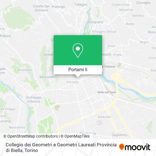 Mappa Collegio dei Geometri e Geometri Laureati Provincia di Biella