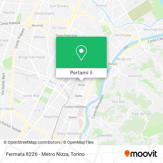 Mappa Fermata 8226 - Metro Nizza