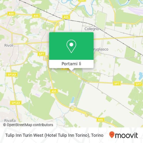 Mappa Tulip Inn Turin West (Hotel Tulip Inn Torino)