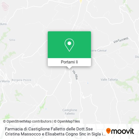 Mappa Farmacia di Castiglione Falletto delle Dott.Sse Cristina Massocco e Elisabetta Cogno Snc in Sigla i