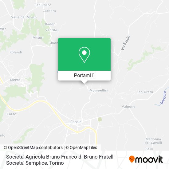 Mappa Societa' Agricola Bruno Franco di Bruno Fratelli Societa' Semplice