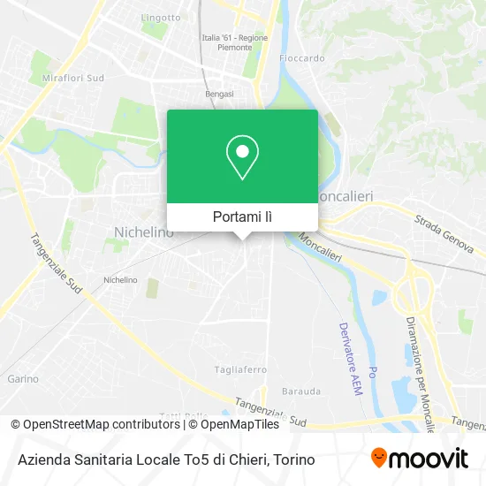Mappa Azienda Sanitaria Locale To5 di Chieri