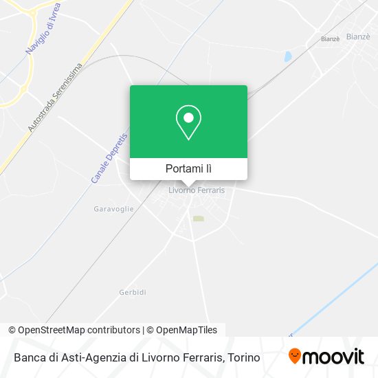 Mappa Banca di Asti-Agenzia di Livorno Ferraris