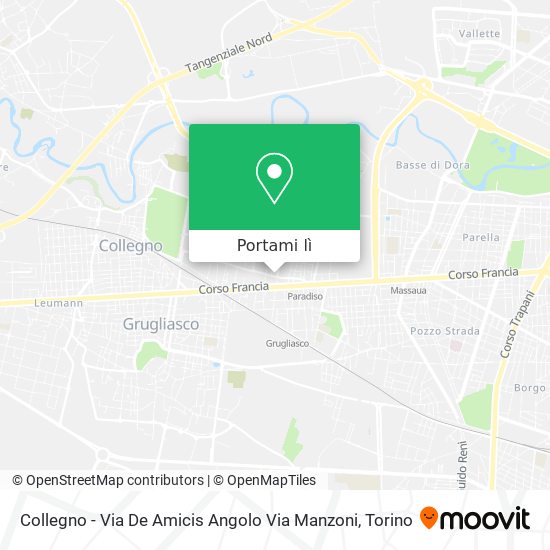 Mappa Collegno - Via De Amicis Angolo Via Manzoni