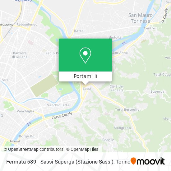 Mappa Fermata 589 - Sassi-Superga (Stazione Sassi)