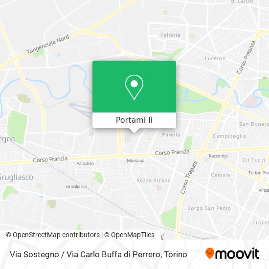 Mappa Via Sostegno / Via Carlo Buffa di Perrero