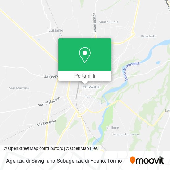 Mappa Agenzia di Savigliano-Subagenzia di Foano