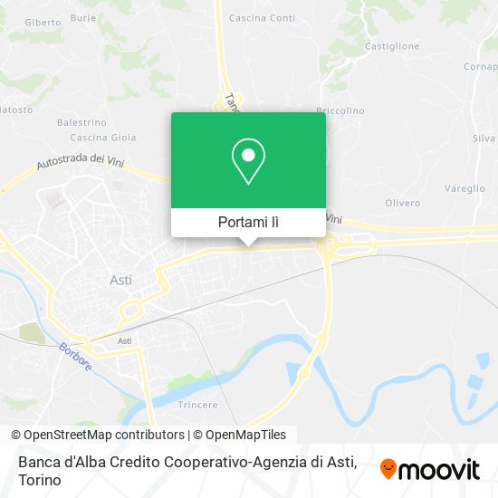 Mappa Banca d'Alba Credito Cooperativo-Agenzia di Asti