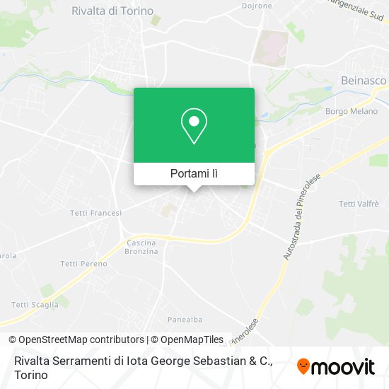 Mappa Rivalta Serramenti di Iota George Sebastian & C.