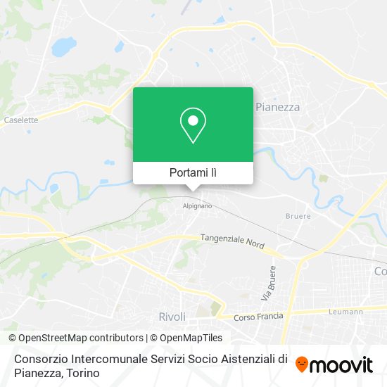 Mappa Consorzio Intercomunale Servizi Socio Aistenziali di Pianezza