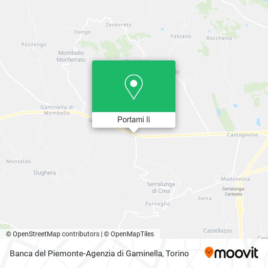 Mappa Banca del Piemonte-Agenzia di Gaminella